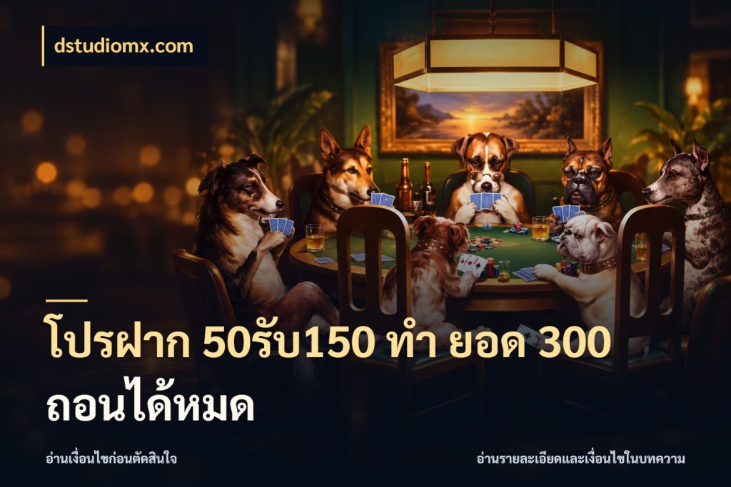 โปรฝาก 50รับ150 ทํา ยอด 300 ถอนได้หมด รูปแบบโบนัสกับสิทธิ์ของสายเกม ในมุม dstudiomx.com