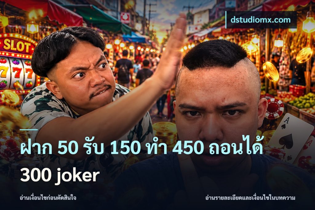 ฝาก 50 รับ 150 ทํา 450 ถอนได้ 300 joker