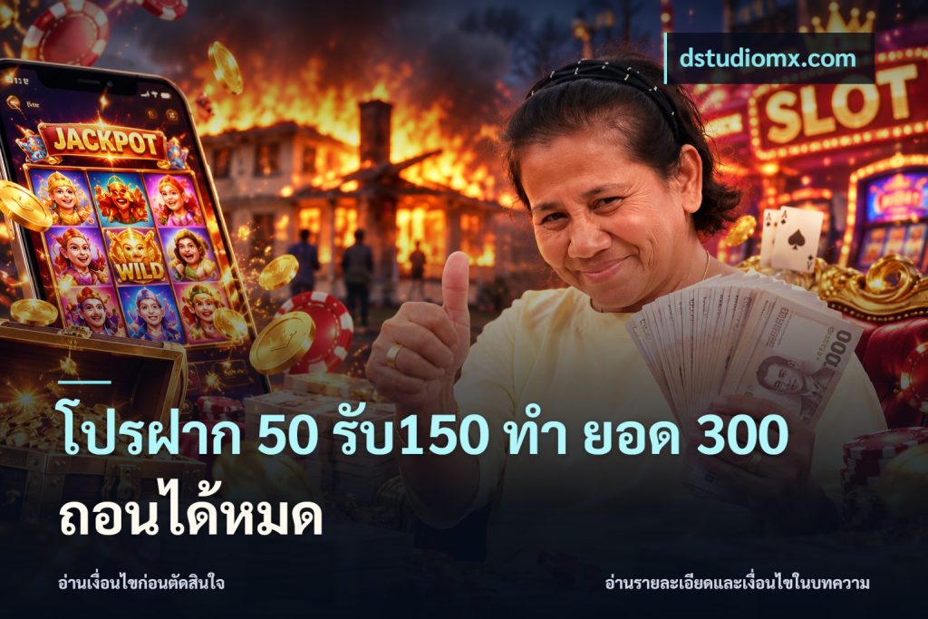 โปรฝาก 50 รับ150 ทํา ยอด 300 ถอนได้หมด