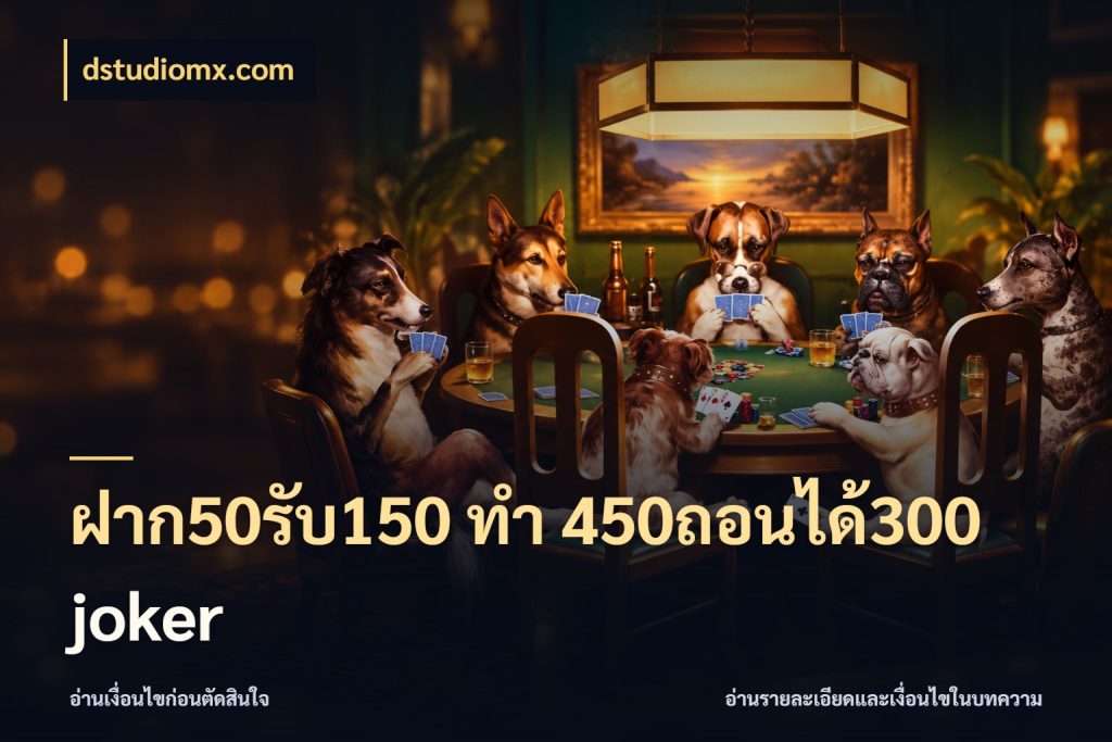 ฝาก50รับ150 ทํา 450ถอนได้300 joker ยอดฝากและยอดรับในมุมของคนชอบลุ้น กับ dstudiomx.com