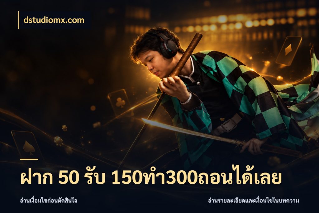 ฝาก 50 รับ 150ทำ300ถอนได้เลย โปรยอดรับที่สายเกมสนใจ ในมุม dstudiomx.com