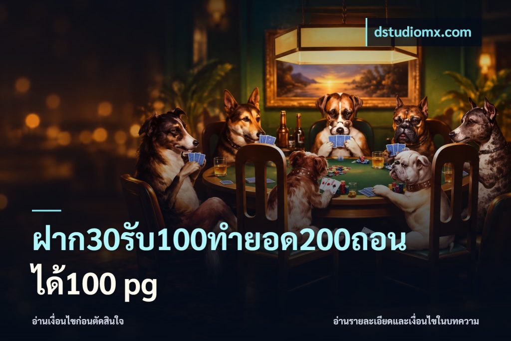 ฝาก30รับ100ทํายอด200ถอนได้100 pg