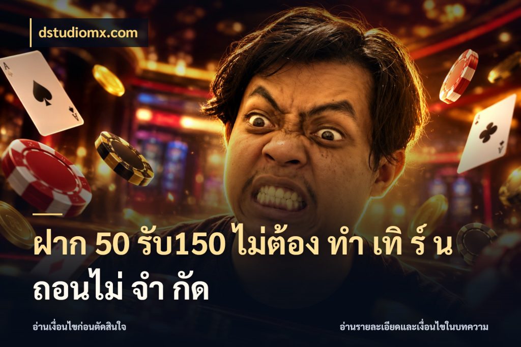 ฝาก 50 รับ150 ไม่ต้อง ทํา เทิ ร์ น ถอนไม่ จํา กัด จับประเด็นยอดรับก่อนเลือกความสนุก ในมุม dstudiomx.com