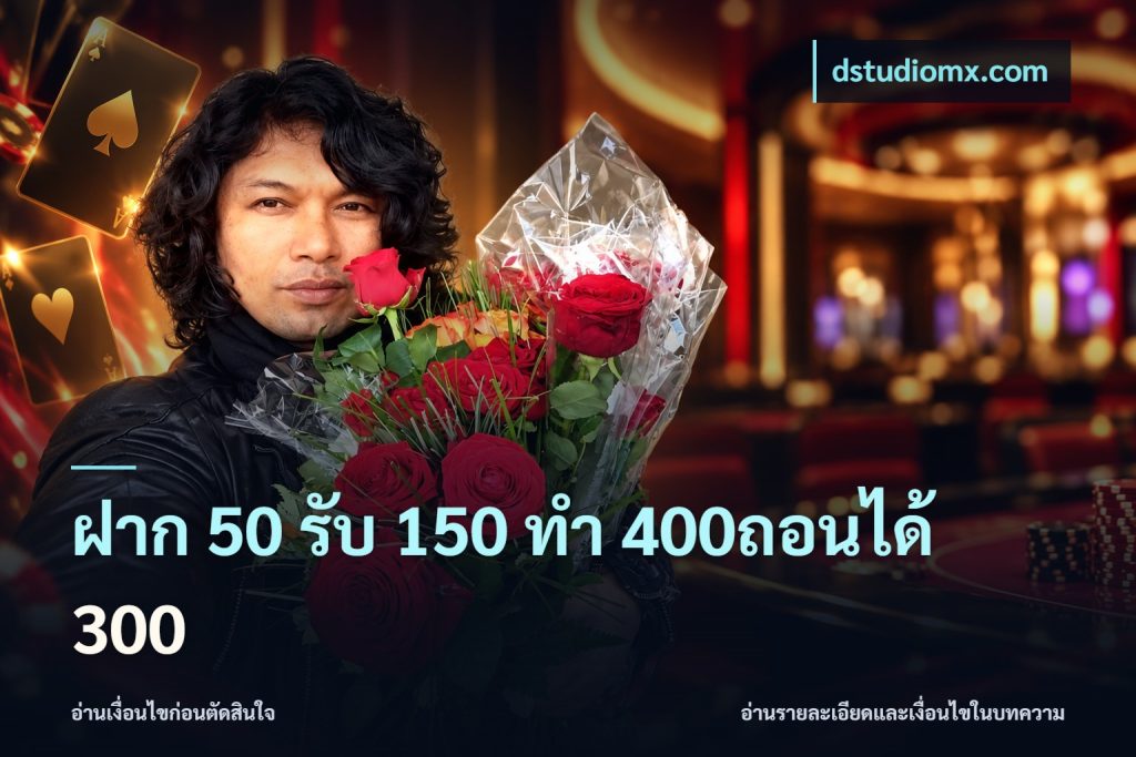 ฝาก 50 รับ 150 ทํา 400ถอนได้ 300