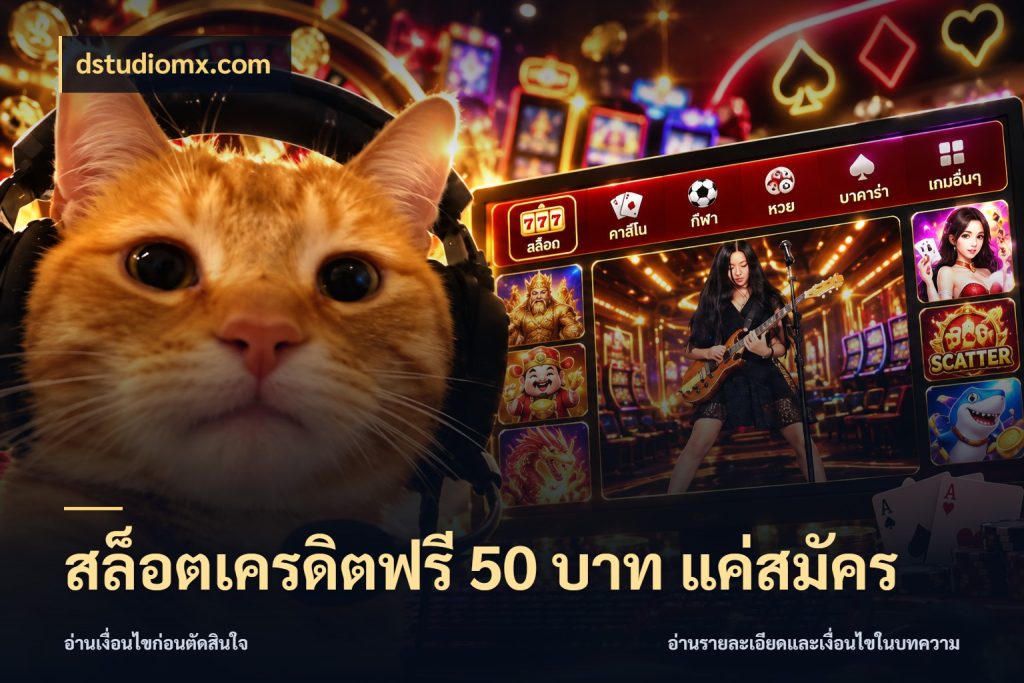 สล็อตเครดิตฟรี 50 บาท แค่สมัคร สีสันของเครดิตฟรีและเกมแนวที่ชอบ กับ dstudiomx.com