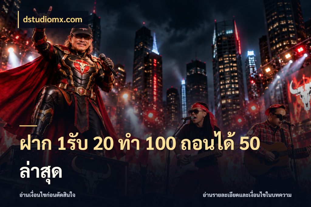 ฝาก 1รับ 20 ทำ 100 ถอนได้ 50 ล่าสุด จับประเด็นยอดรับก่อนเลือกความสนุก สไตล์ dstudiomx.com