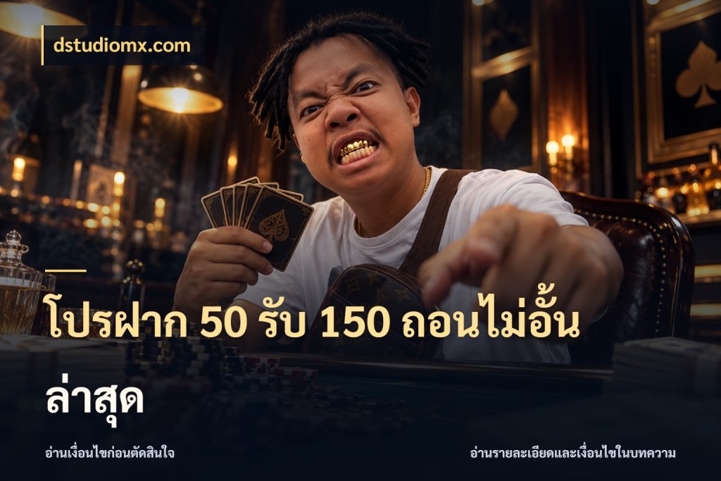 โปรฝาก 50 รับ 150 ถอนไม่อั้น ล่าสุด สายโบนัสเลือกจังหวะสนุกได้อย่างไร ในมุม dstudiomx.com