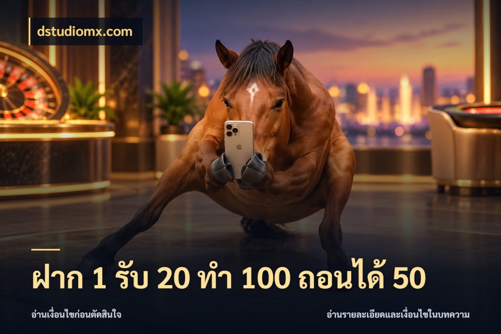 ฝาก 1 รับ 20 ทำ 100 ถอนได้ 50 สนุกกับตัวเลือกโปรในสไตล์ของคุณ ในมุม dstudiomx.com