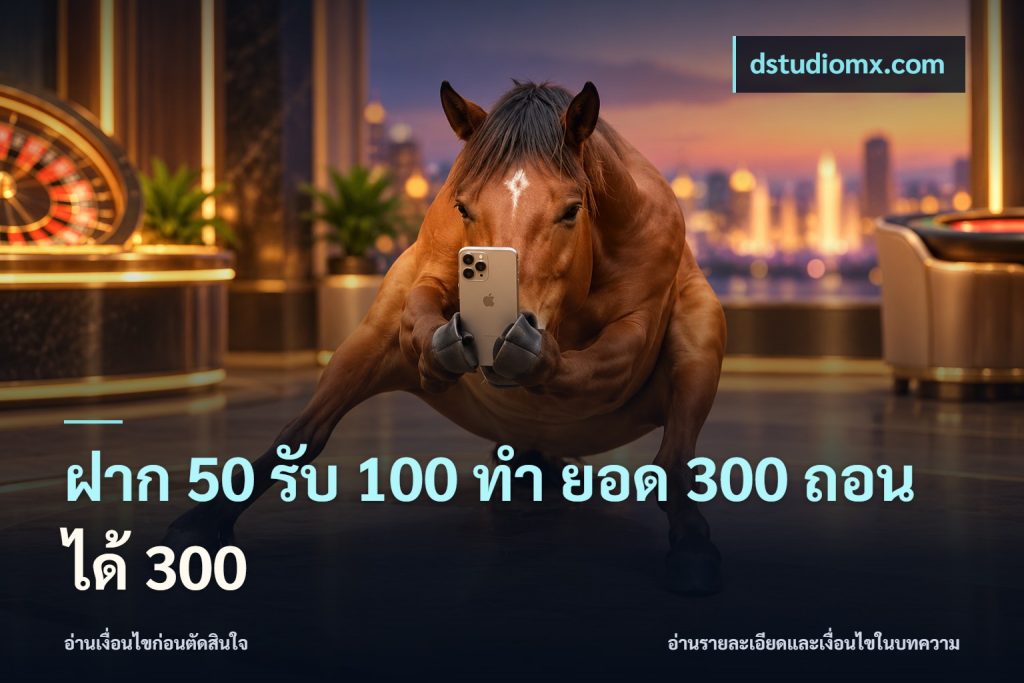 ฝาก 50 รับ 100 ทํา ยอด 300 ถอนได้ 300