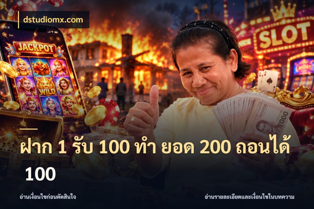 ฝาก 1 รับ 100 ทํา ยอด 200 ถอนได้ 100 รูปแบบโบนัสกับสิทธิ์ของสายเกม กับ dstudiomx.com