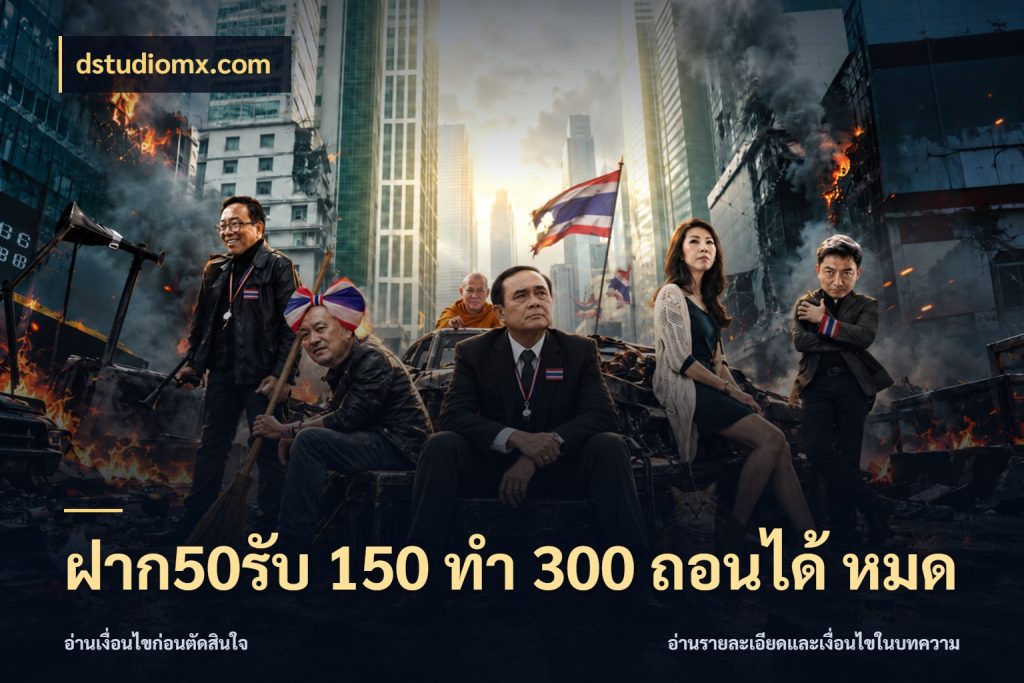 ฝาก50รับ 150 ทำ 300 ถอนได้ หมด โปรยอดรับที่สายเกมสนใจ ในมุม dstudiomx.com