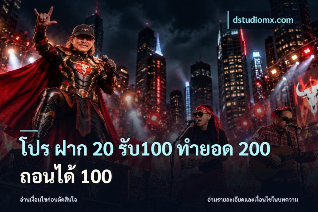 โปร ฝาก 20 รับ100 ทำยอด 200 ถอนได้ 100