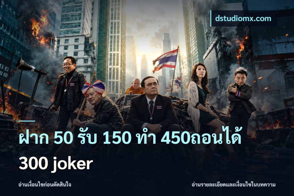ฝาก 50 รับ 150 ทํา 450ถอนได้ 300 joker