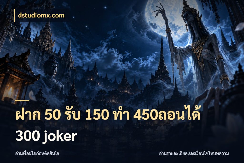 ฝาก 50 รับ 150 ทํา 450ถอนได้ 300 joker โปรยอดรับที่สายเกมสนใจ กับ dstudiomx.com