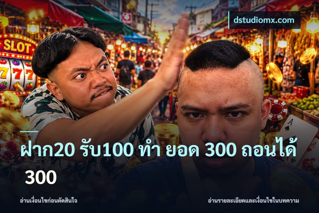 ฝาก20 รับ100 ทํา ยอด 300 ถอนได้ 300