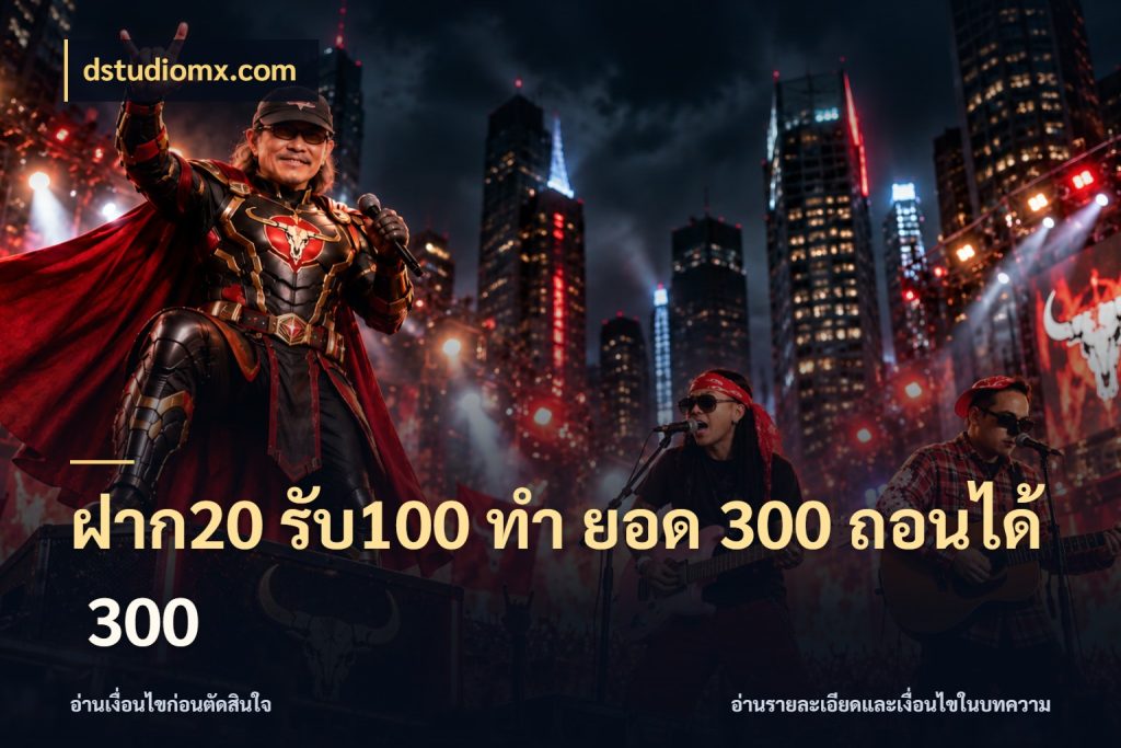 ฝาก20 รับ100 ทํา ยอด 300 ถอนได้ 300 ยอดฝากและยอดรับในมุมของคนชอบลุ้น ในมุม dstudiomx.com