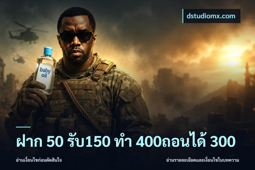 ฝาก 50 รับ150 ทํา 400ถอนได้ 300