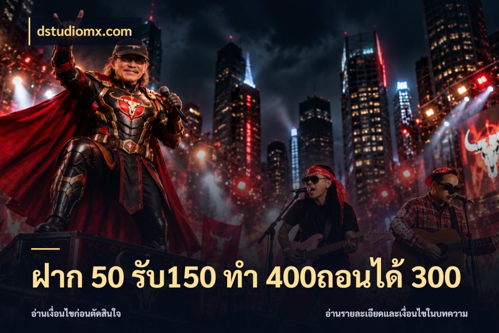 ฝาก 50 รับ150 ทํา 400ถอนได้ 300 จับประเด็นยอดรับก่อนเลือกความสนุก ในมุม dstudiomx.com